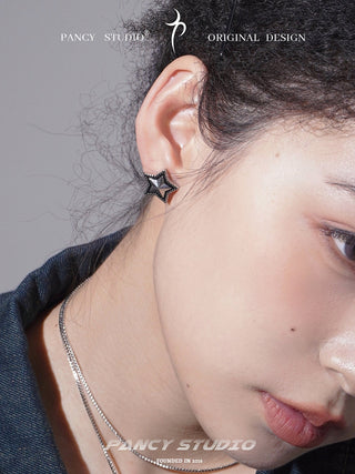 FIVE-POINTED STAR EAR STUDS