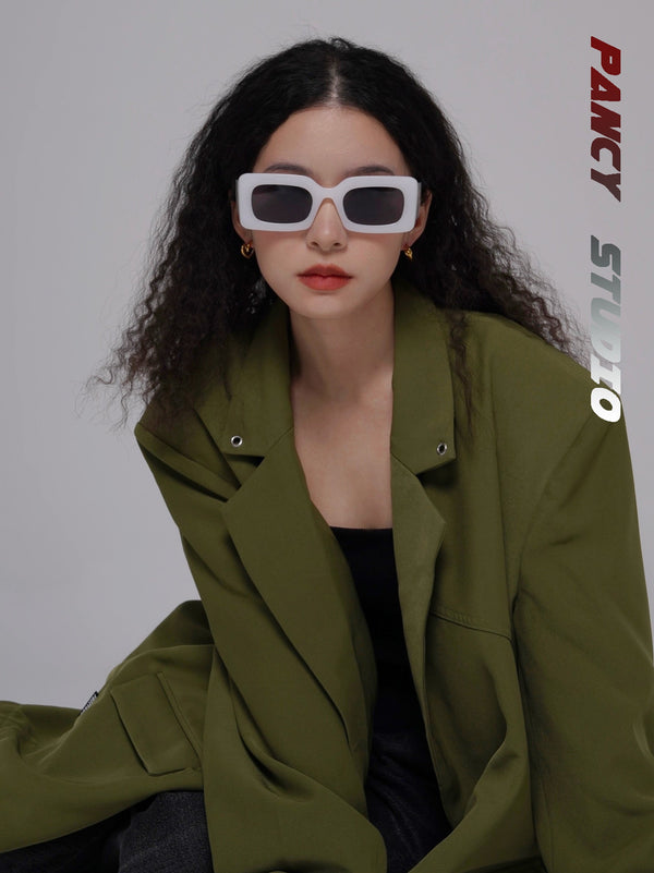 RECTANGULAR THICK-EDGE SUNGLASSES