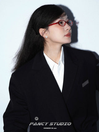 Y2K OVAL GRADIENT PLAIN GLASSES