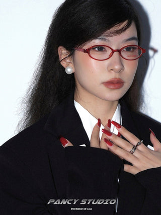 Y2K OVAL GRADIENT PLAIN GLASSES
