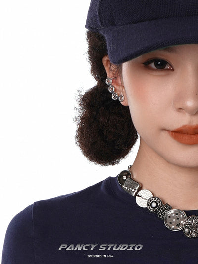 CHAIN EARRING STUD