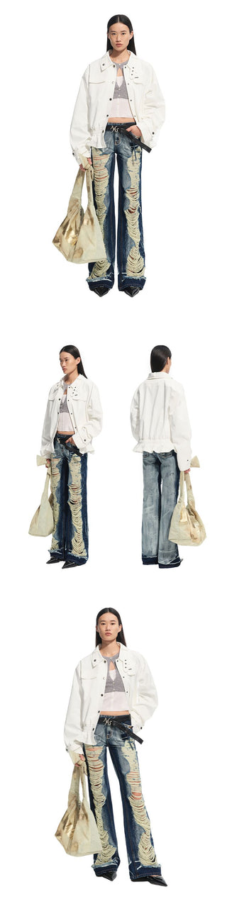 [NOTAWEAR] Denim Lightning Flare Pants