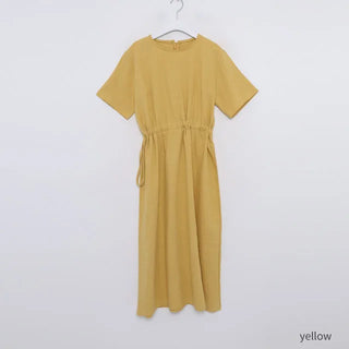 ex linen strap short-sleeved dress
