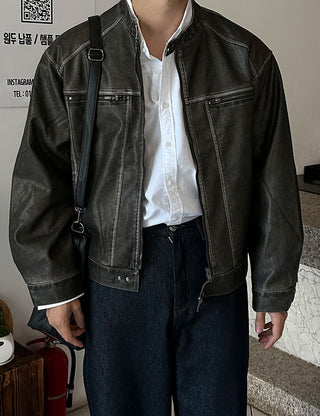 Brown Rider Leather Jacket (2 colors)