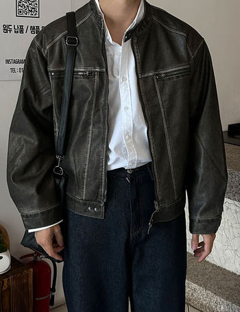 Brown Rider Leather Jacket (2 colors)