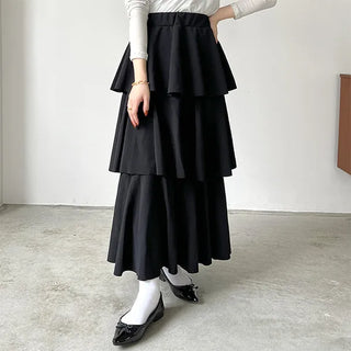 3-tiered long canter skirt