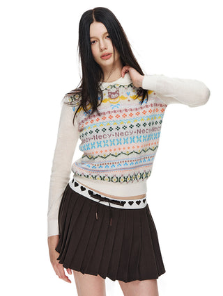 [NECY] Love Waistband Pleated Mini Skirt (2color)