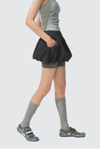 [Monterest] Reflective Print Bubble Sports Skirt