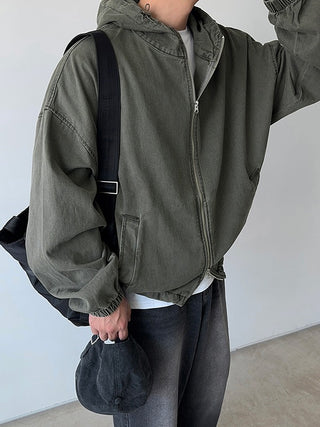 Oz Cotton Washed Zip-Up Hoodie