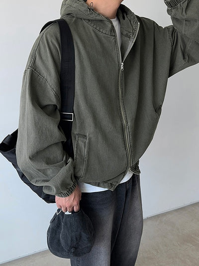 Oz Cotton Washed Zip-Up Hoodie