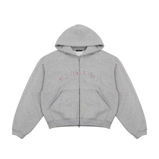 [MASONPRINCE] Washed Logo Applique Zip Hoodie Set