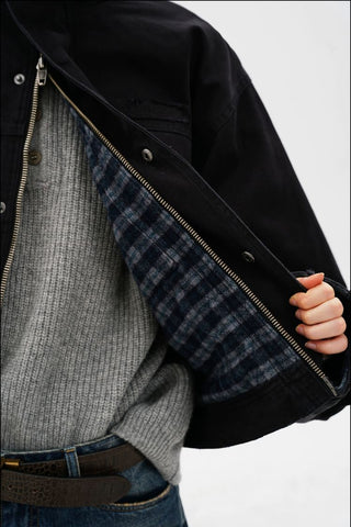 [MASONPRINCE] Boxy-Fit Hooded Padded Work Jacket