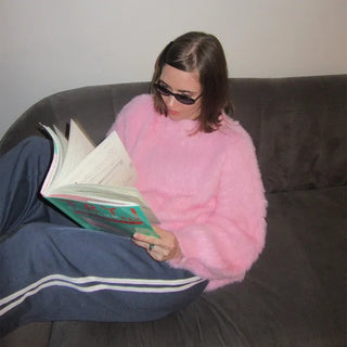 Fleece-lined wide-leg pants