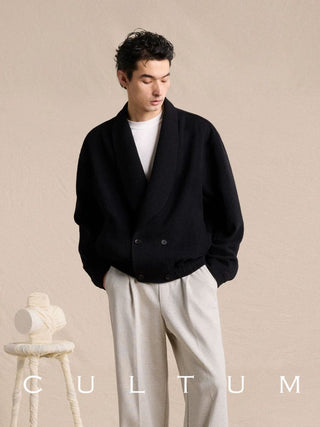 [CULTUM] Cotton Linen Blend Shawl Collar Jacket