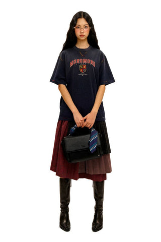 [Moromoro2] Preppy Badge Embroidered T-Shirt /  Hoodie