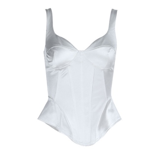 Corset v neck satin backless cami top