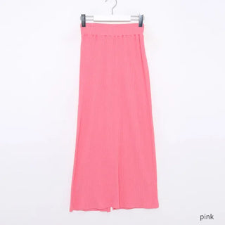 Ribbed slit skirt