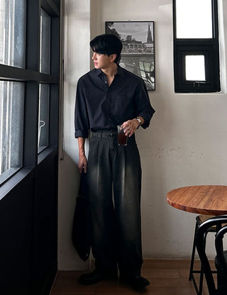 Under oversized cotton shirt (cotton fabric)