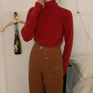 Angora turtleneck T-shirt