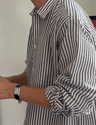 Modern Summer Seersucker Shirt (cool fabric)
