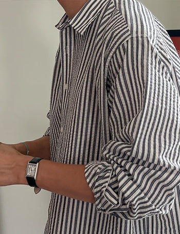 Modern Summer Seersucker Shirt (cool fabric)