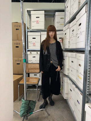 [NeverSeez] Argyle Layered Knit Cardigan