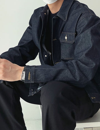 Party Raw Denim Jacket (Non-Fade Fabric)