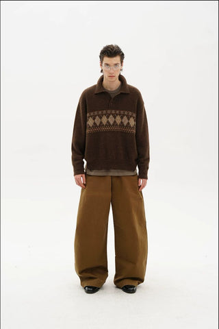 [MASONPRINCE] Fair Isle Pattern Knit Sweater