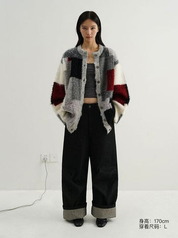MASONPRINCE Wool Blend Checkered Sweater