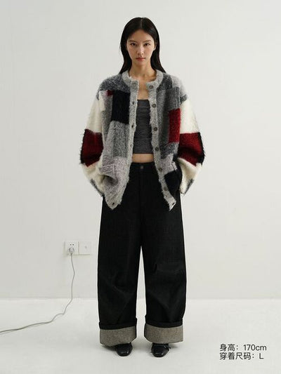 MASONPRINCE Wool Blend Checkered Sweater