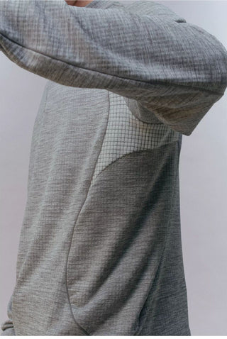 [Monterest] 3A Antibacterial Grid Fleece Half-Zip Tee