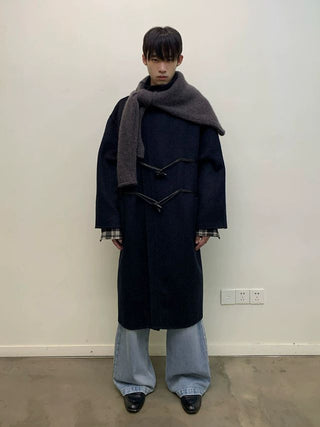 NEVERSEEZ Handmade Wool Blend Duffle Coat