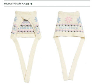 [Moromoro2] Fair Isle Mohair Cat Ear Hat