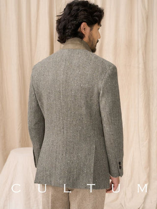 [CULTUM] Wool Blend Herringbone Blazer