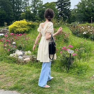 Wide straight denim pants
