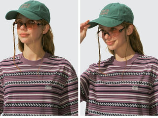 [Monterest] Cotton Totem Stripe Embroidered Tee