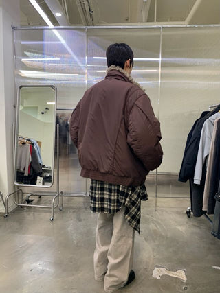 NEVERSEEZ Detachable Fur Collar Parka Jacket