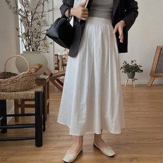 Cotton pintuck long skirt - 3 colors