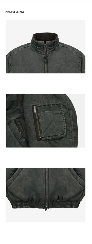 [MASONPRINCE] Sand-washed Boxy Workwear Padded Jacket