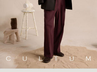 [CULTUM] Wool Blend Double Breasted Relaxed Blazer