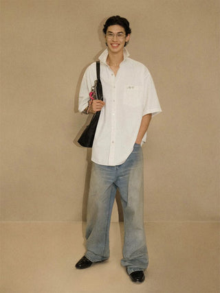 [MASONPRINCE] Pima Cotton Blend Short Sleeve Shirt