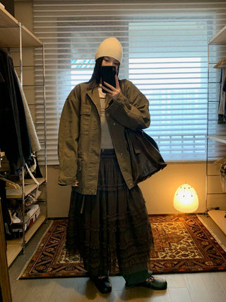 [NEVERSEEZ] Washed Cotton Work Jacket