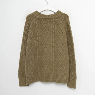 Cable knit round neck sweater