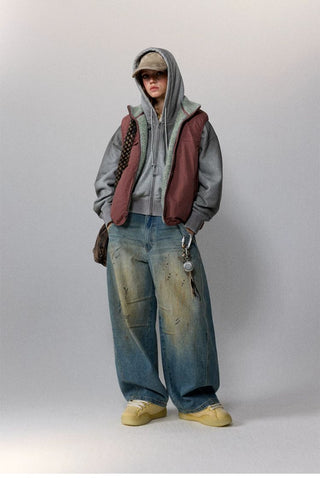 [Monterest] Reversible Fleece Stand Collar Vest
