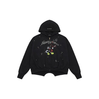 [MASONPRINCE] Bear Print Zip-Up Hooded Cardigan