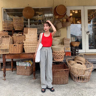 Linen Square Sleeveless Knit