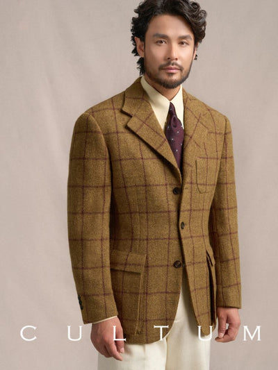 [CULTUM] 1930s Heavyweight Wool Windowpane Blazer