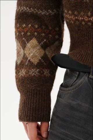 [MASONPRINCE] Fair Isle Pattern Knit Sweater