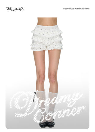 [NECY] Mimora Allover Ruffle Skirt Shorts