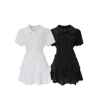 See-through tiered skirt 2-piece set